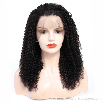 18 Inch Chinese Human Hair Kinky Hair Kosher Full Lace Wigs